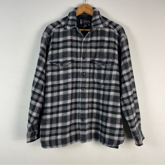 Eddie Bauer Legend North Cascade Wool Blend Shirt Large‎ Jacket Shacket Plaid - Picture 1 of 13